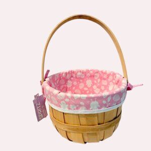 Spritz Wood Easter Basket W/ Liner and Handle